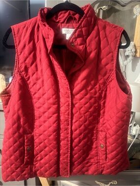 Christopher & Banks Quilted Burgundy Vest P/XL